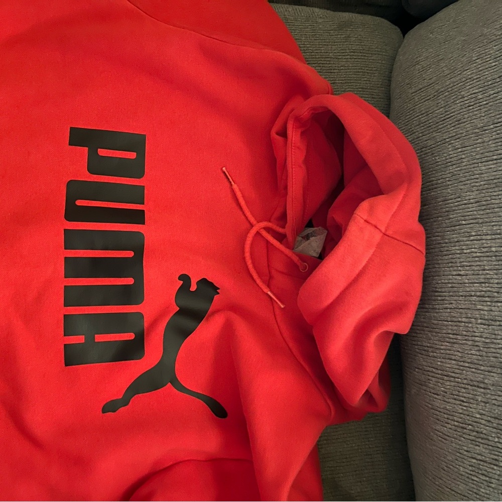 Puma Red Lightweight Shirt Jacket with Bold Logo